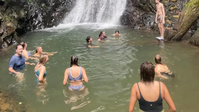 Jaco: 10 Hidden Waterfalls Hike with Local Food Experience