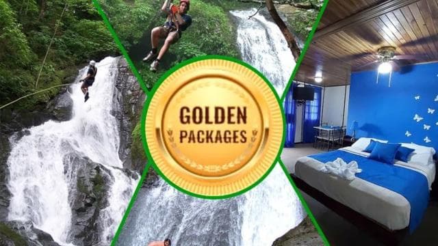Golden Pack/2 days/1 night+18cables Zipline on 11waterfalls