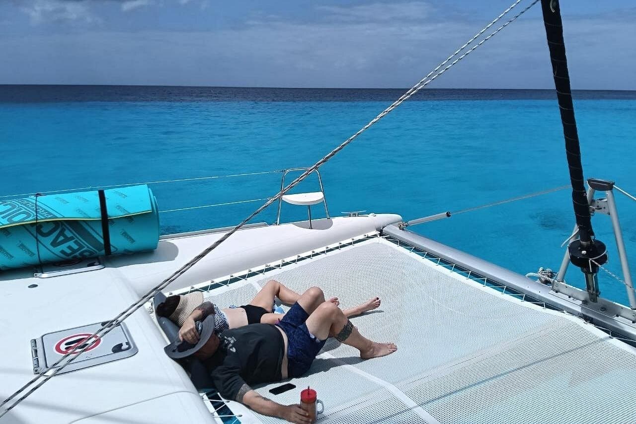 Private 6 Hrs 47 ft. Catamaran Snorkel & Cielo Charter (30p. max)