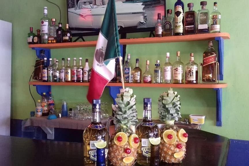 BEACH DAY IN LOS ARRECIFES RESTAURANT-open bar and lunch.